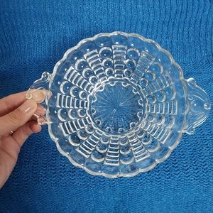 1930s Mayflower Pattern Bonbon Dish Bowl Clear Pressed EAPG Glass Indiana